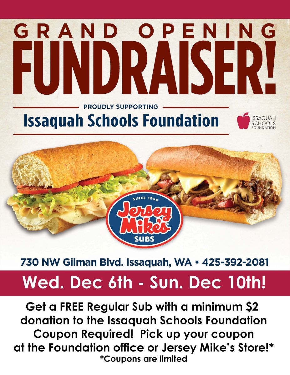 Jersey Mike's Grand Opening Fundraiser > Events > Issaquah Schools
